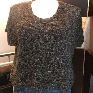 EILEEN FISHER WRAPPED SPARKLE JACQUARD TOP NWT sz M-L